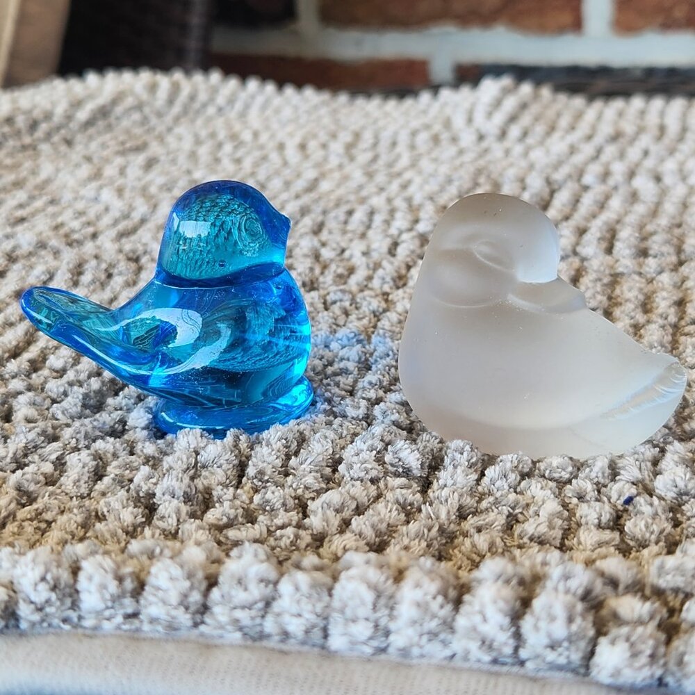 Signed Bluebird of Happiness plus frosted bird